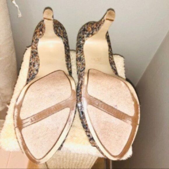 Nine West Metallic Giltter Heels Sparkly Silver Lace Open Toe Evening 7.5 M - Picture 10 of 12